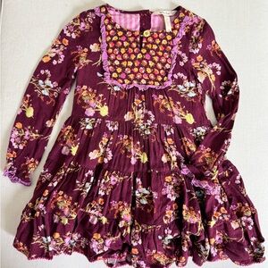 Matilda Jane Size 6 Plum Floral Dress –Excellent Condition| Fall Family Pictures